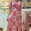 robe longue plissée fuchsia marque ycoo