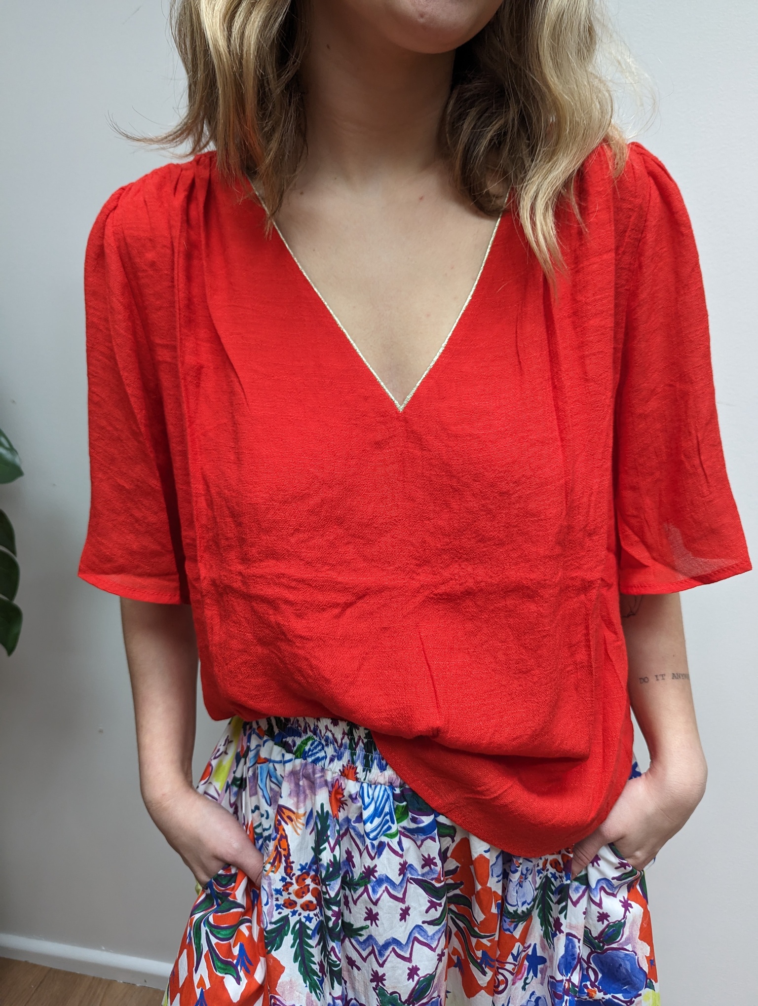 Top Flora corail rouge marque ycoo