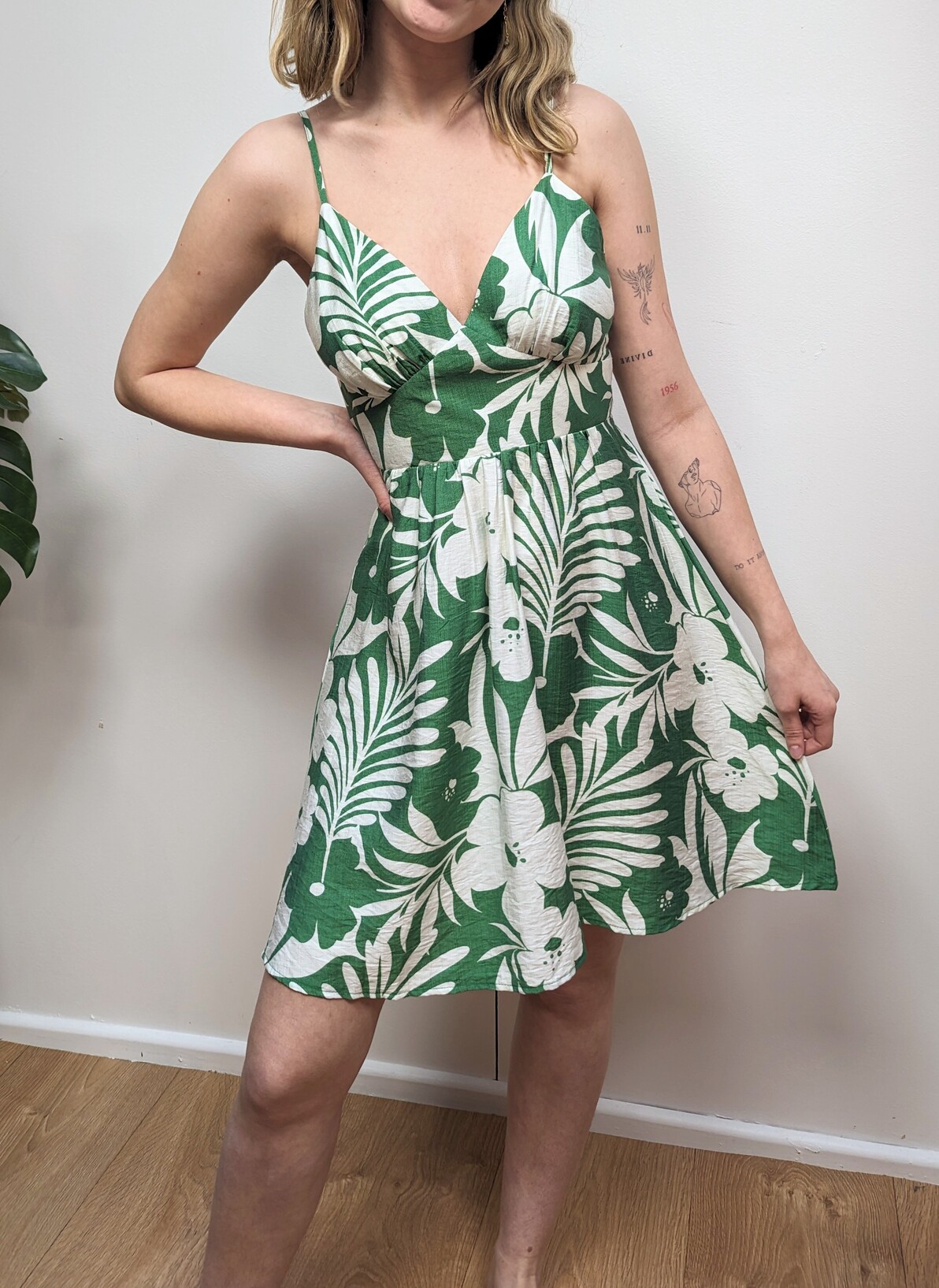 robe courte Ibiza imprime vert marque ycoo