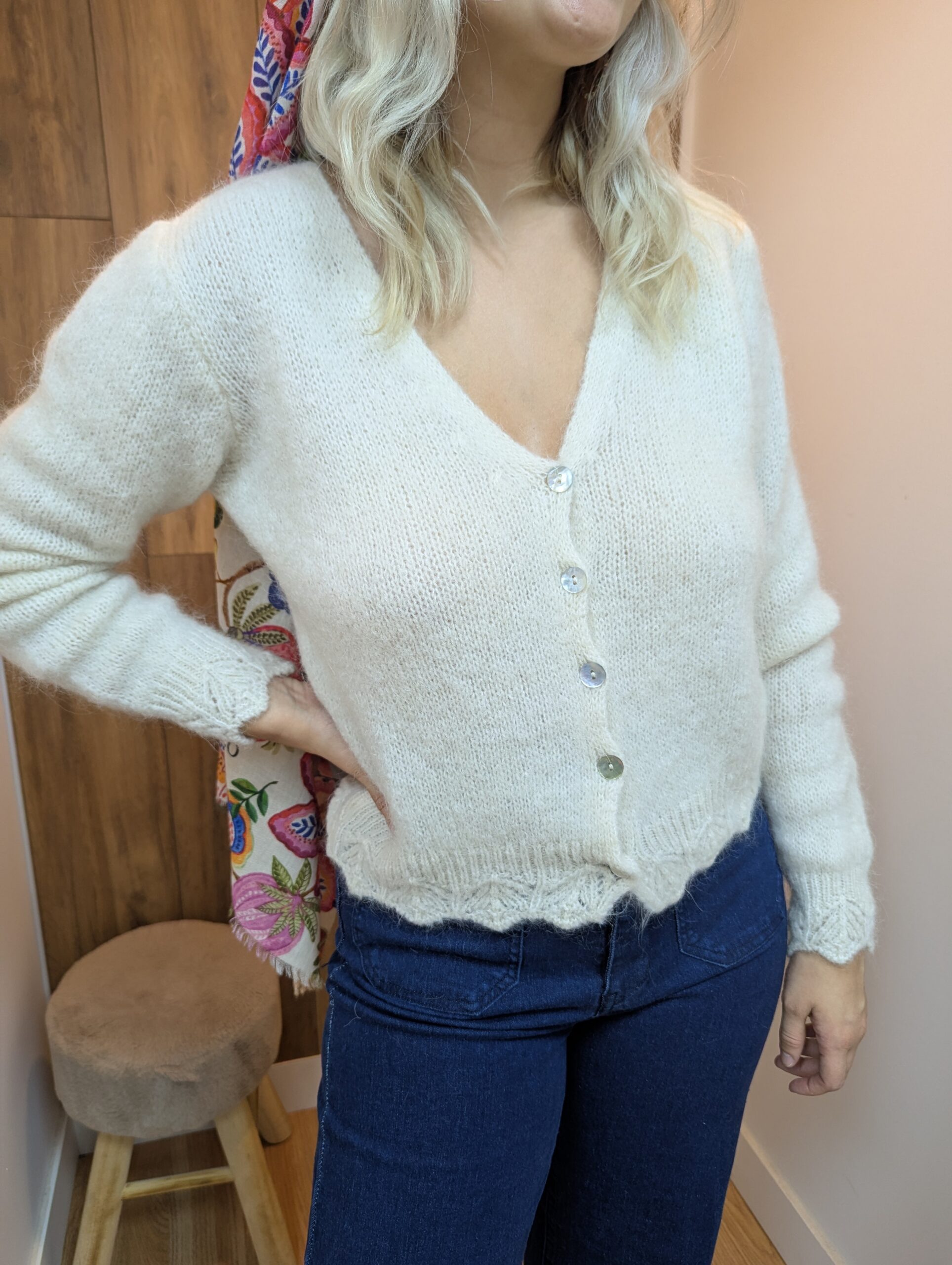 Gilet court Margaux Ivoire de la marque Ycoo