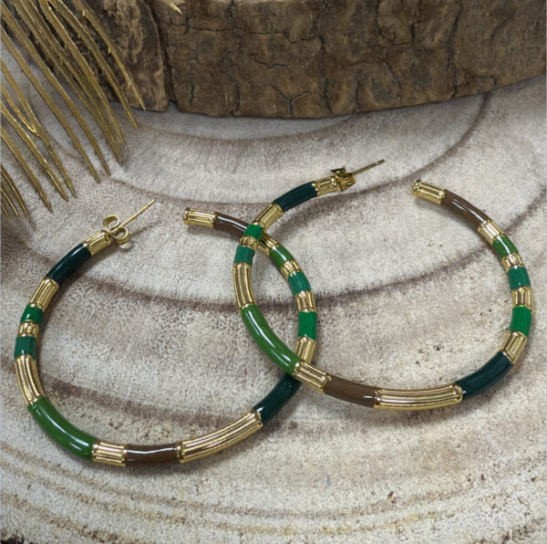 Boucles d'oreilles créoles Laurie Vertes