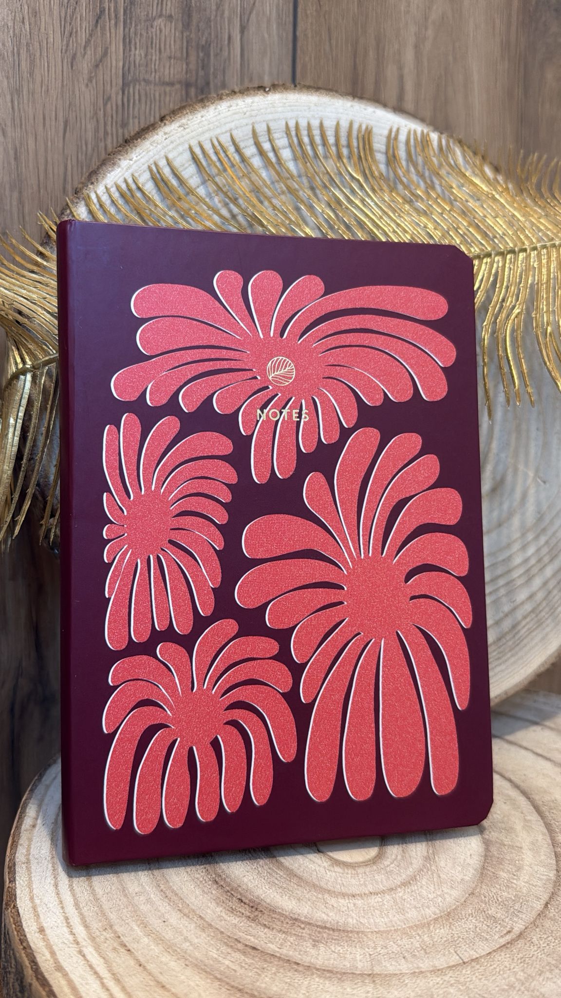 Carnet de notes à fleurs Emmie Bordeaux