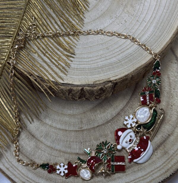 Collier Chaîne Doré Maria avec pendentifs Noël