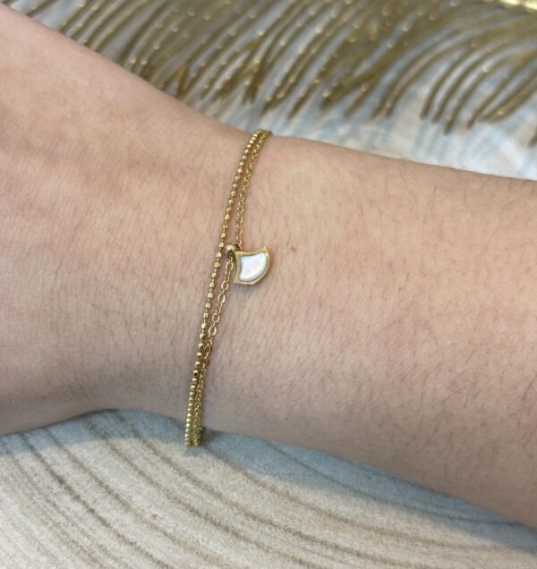Bracelet multi-rangs jinko pierres naturelles marque omacoo nacre