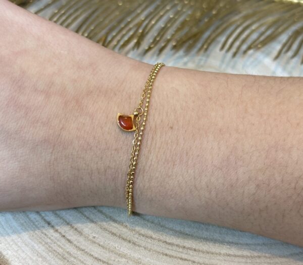 Bracelet multi-rangs jinko pierres naturelles marque omacoo cornaline
