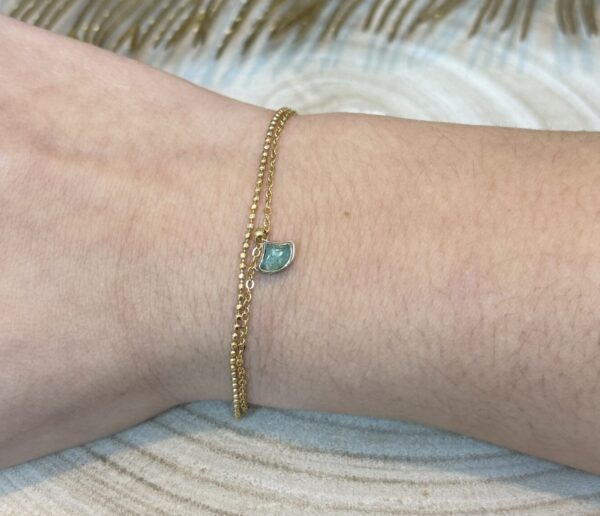 Bracelet multi-rangs jinko pierres naturelles marque omacoo vert