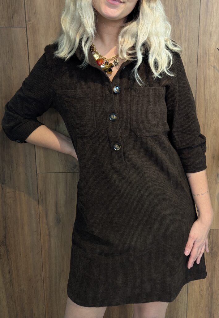 Robe en velours Abbie choco de la marque Ycoo