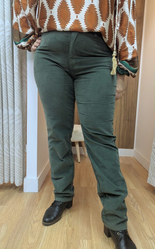 pantalon velours taille haute kaki marque waltron fabrication espagnole